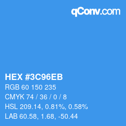 Color code: HEX #3C96EB | qconv.com