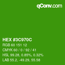 Color code: HEX #3C970C | qconv.com