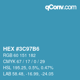 Color code: HEX #3C97B6 | qconv.com