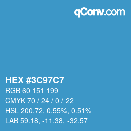 Color code: HEX #3C97C7 | qconv.com