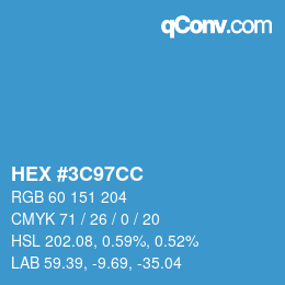 Farbcode: HEX #3C97CC | qconv.com