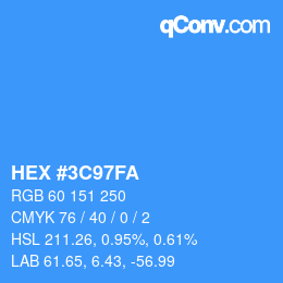 Color code: HEX #3C97FA | qconv.com