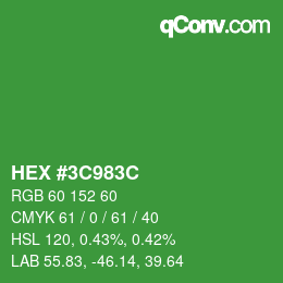 カラーコード: HEX #3C983C | qconv.com