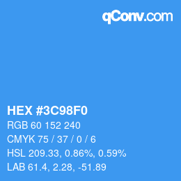 Color code: HEX #3C98F0 | qconv.com