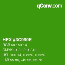 Color code: HEX #3C990E | qconv.com