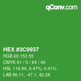 Color code: HEX #3C9937 | qconv.com