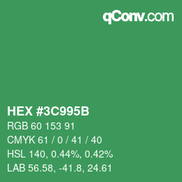 Color code: HEX #3C995B | qconv.com