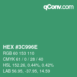 Color code: HEX #3C996E | qconv.com