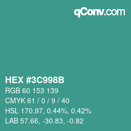 Color code: HEX #3C998B | qconv.com