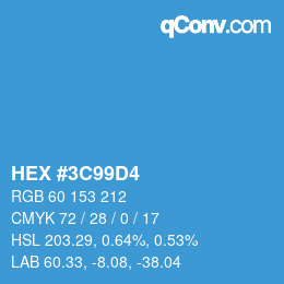 Farbcode: HEX #3C99D4 | qconv.com
