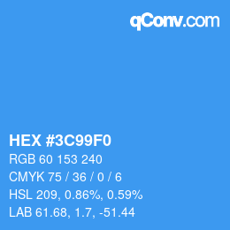 Farbcode: HEX #3C99F0 | qconv.com