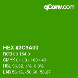 Color code: HEX #3C9A00 | qconv.com