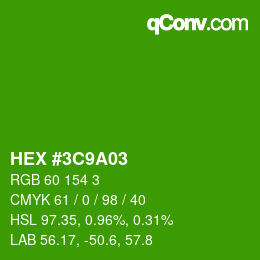 Color code: HEX #3C9A03 | qconv.com