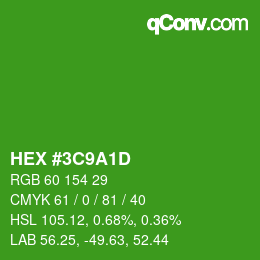 カラーコード: HEX #3C9A1D | qconv.com