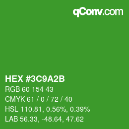 Farbcode: HEX #3C9A2B | qconv.com