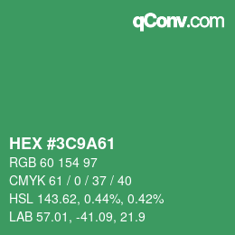 Color code: HEX #3C9A61 | qconv.com