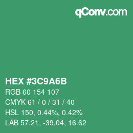 Code couleur: HEX #3C9A6B | qconv.com