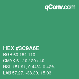 Color code: HEX #3C9A6E | qconv.com