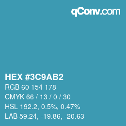Color code: HEX #3C9AB2 | qconv.com