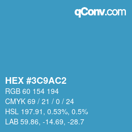 カラーコード: HEX #3C9AC2 | qconv.com