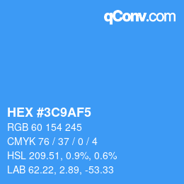 Color code: HEX #3C9AF5 | qconv.com
