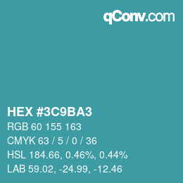 Color code: HEX #3C9BA3 | qconv.com