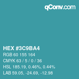Color code: HEX #3C9BA4 | qconv.com