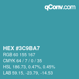 Color code: HEX #3C9BA7 | qconv.com