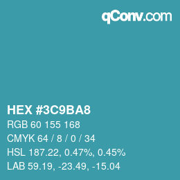 Color code: HEX #3C9BA8 | qconv.com