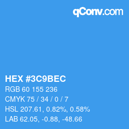 Color code: HEX #3C9BEC | qconv.com