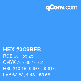 カラーコード: HEX #3C9BFB | qconv.com
