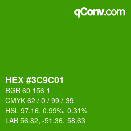 Color code: HEX #3C9C01 | qconv.com