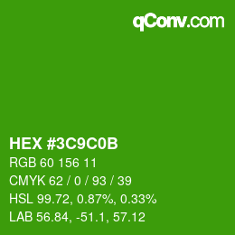 カラーコード: HEX #3C9C0B | qconv.com