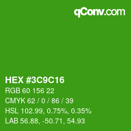 Color code: HEX #3C9C16 | qconv.com