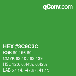 Farbcode: HEX #3C9C3C | qconv.com