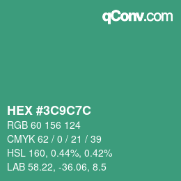 Color code: HEX #3C9C7C | qconv.com