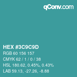 Color code: HEX #3C9C9D | qconv.com