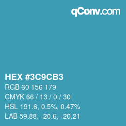 Color code: HEX #3C9CB3 | qconv.com