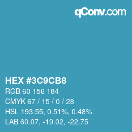 Color code: HEX #3C9CB8 | qconv.com