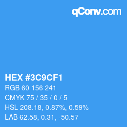 カラーコード: HEX #3C9CF1 | qconv.com