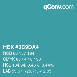 Color code: HEX #3C9DA4 | qconv.com