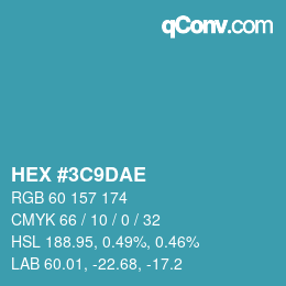 Color code: HEX #3C9DAE | qconv.com