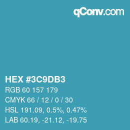 カラーコード: HEX #3C9DB3 | qconv.com