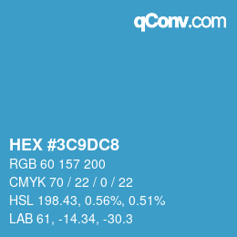 Color code: HEX #3C9DC8 | qconv.com