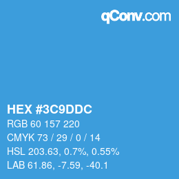 Color code: HEX #3C9DDC | qconv.com
