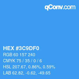 カラーコード: HEX #3C9DF0 | qconv.com