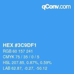 Color code: HEX #3C9DF1 | qconv.com