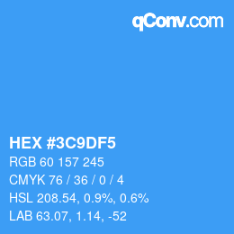Color code: HEX #3C9DF5 | qconv.com