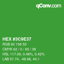 カラーコード: HEX #3C9E37 | qconv.com