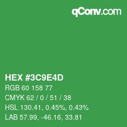 Color code: HEX #3C9E4D | qconv.com